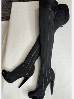 Report Signature Steinway Black Over-the-Knee High Heel Boot